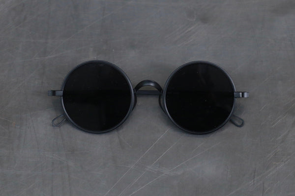 Rigards X UMA WANG Joint Work RG00UW5 Series Collection Round Frame Handmade Glasses Black Frame Dark Gray Lenses